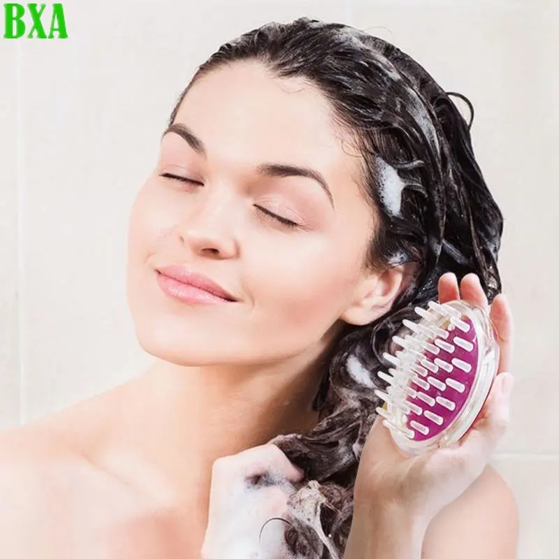 Silicone pente banho para adulto e bebê, escova de cabelo para lavar o cabelo, massagem saúde, acessórios do banheiro