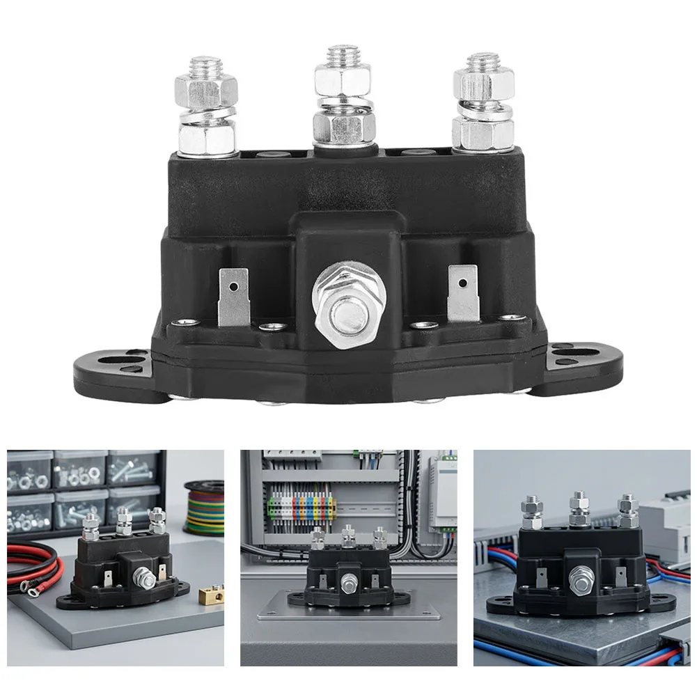 For Electromagnetic Solenoid Switch 75A High Current Capacity for Permanent Magnet Winch Motors with 6 Terminals