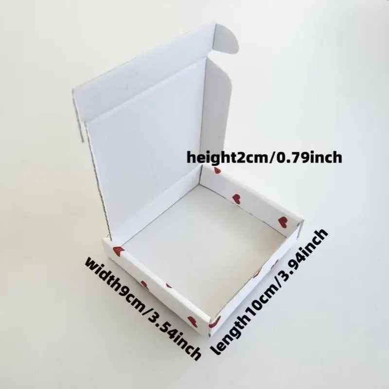 10Pcs Cute Heart Bow Design Corrugated Shipping Boxes Sturdy for Small Business Return Gift Mailing Delivery
