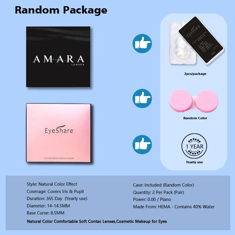 AMARA PATTAYA Natural Color Contact Lenses for Eyes 2pcs Colored Lenses Cosmetic Lenses GREEN Contact Lens Beauty Makeup