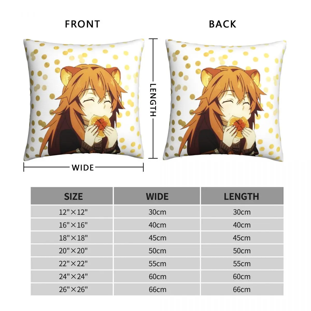 Rising of the Shield Hero Raphtalia Pillowcase Polyester Linen Velvet Creative Zip Decorative Room Cushion Cover Wholesale 18