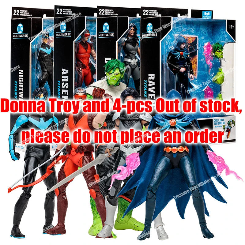 Mcfarlane Toys Dc Multiverse Titans Bundle Set Beast Boy Nightwing Donna Troy Raven Arsenal Anime Action Figure Customized Toys