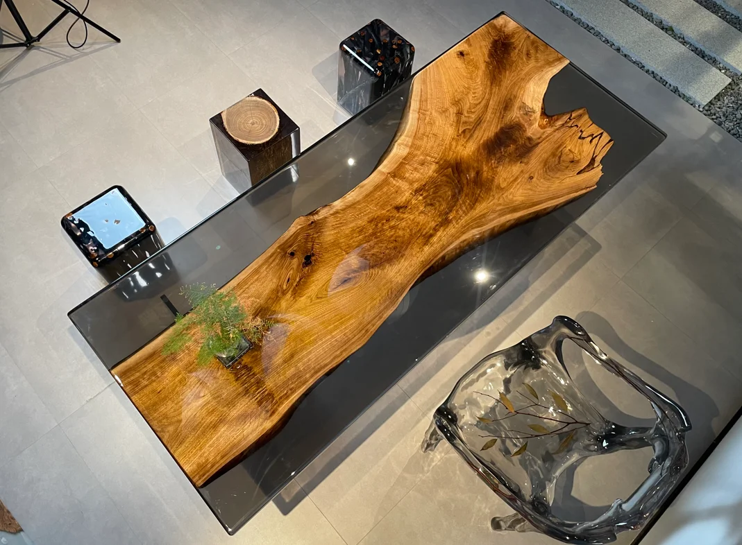 xx-Luxury Modern Solid Wood Dining Table Set Recina Epoxica Mesas For Home Hotel Villa Apartment-Epoxy Resin River Furniture*