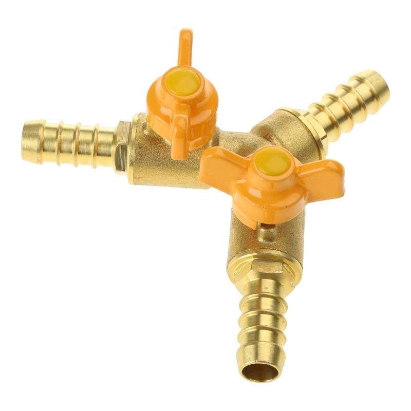 3-Way Balls Valves Y Splitter Brass Connection Multipurpose Brass Connector