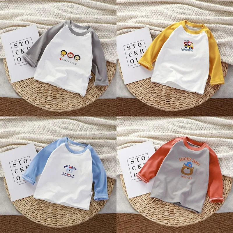 

Kids Long-sleeved Top Spring Autumn Costume TShirts Girls Cute Loose Sports Casual Pullover Shirt Baby Child New Style Cotton T