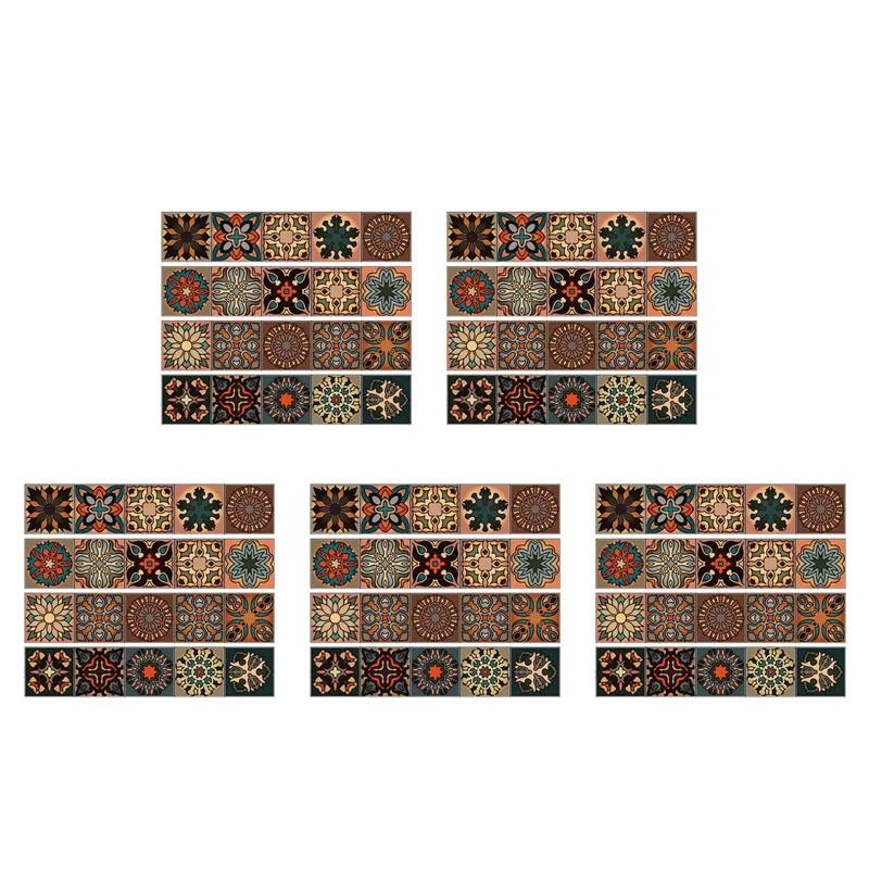 

AT13 100 Pcs 3D Multi Moroccan Self-Adhesive Bathroom Kitchen Wall Stair Tile Sticker