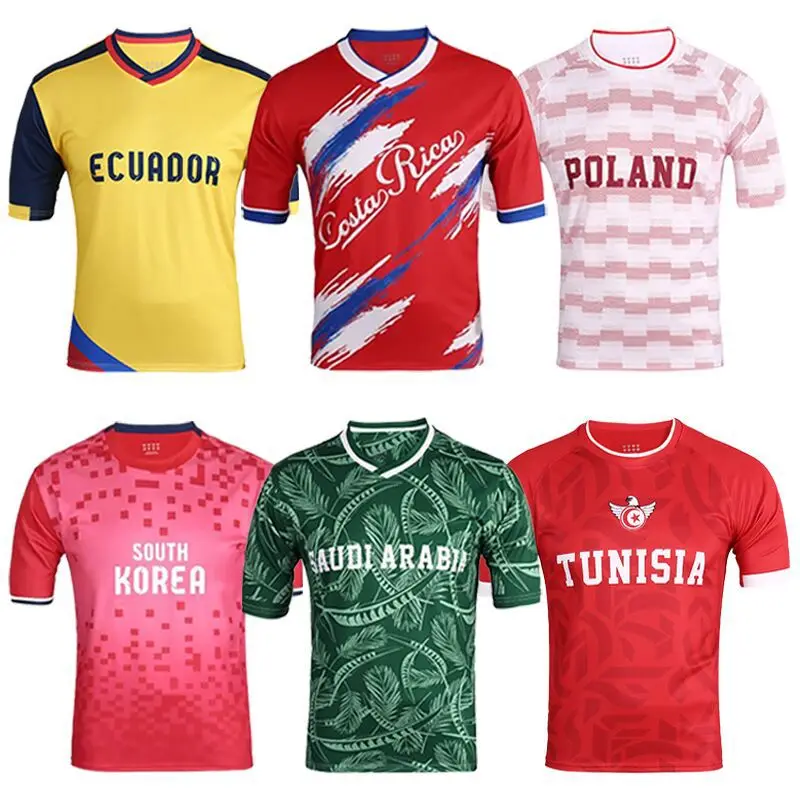 Football Jersey T Shirt Soccer Men Short Sleeve Flag Printed Fans Cheer Tshirt Summer Fashion Unisex Loose Sports Shirt Tee 2022