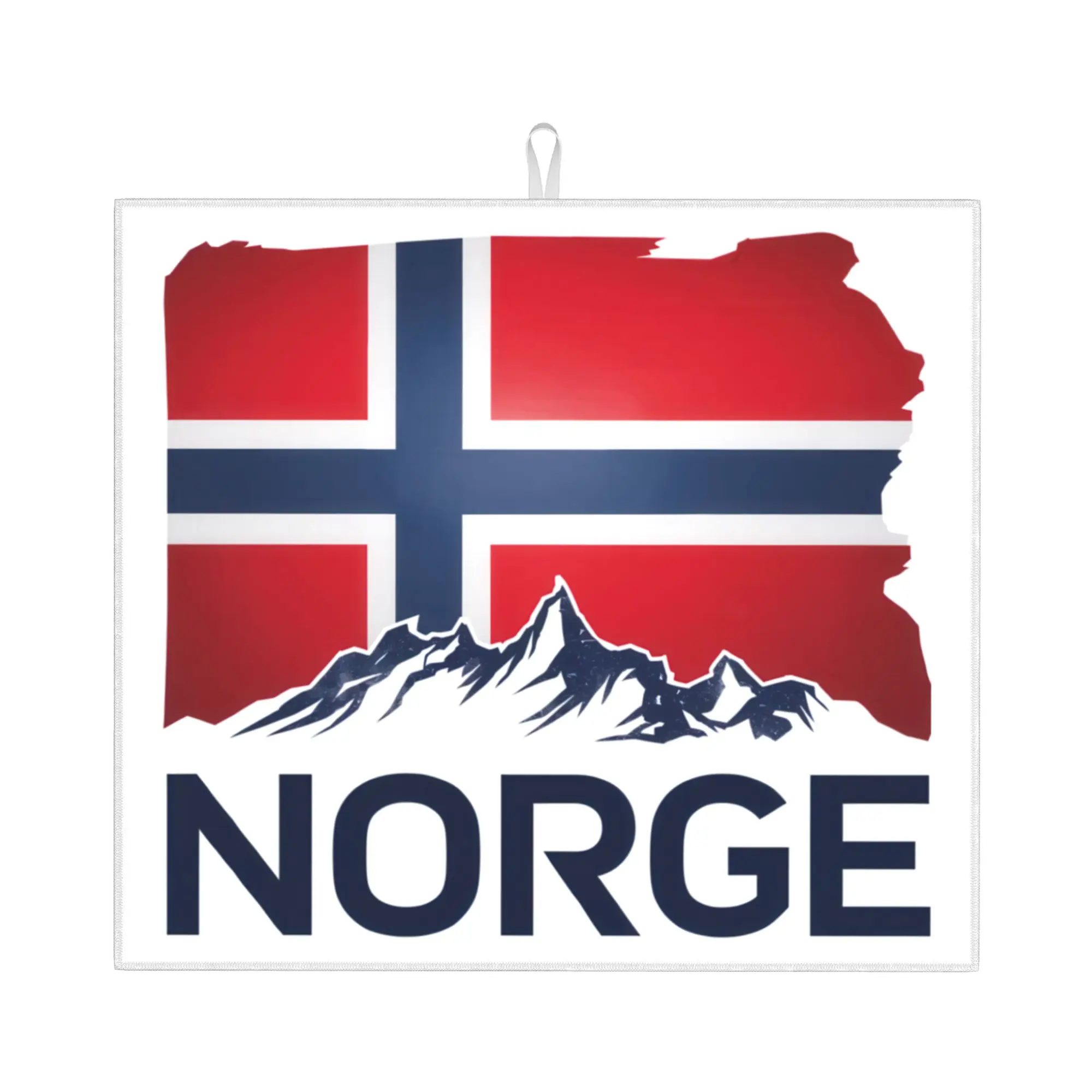 Norway Flag Non‑Slip Waterproof Absorbent Barware Tableware Oil Proof Reusable Norwegian Flag Bathroom Drying Mat For Kitchen