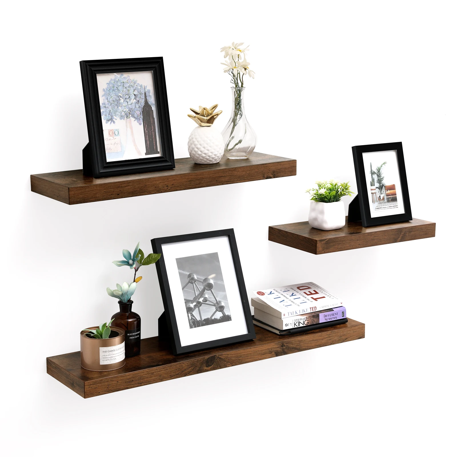 VASAGLE Wall shelf, hover shelf, shelf, 20x80x3.8 cm, wall board for picture frame, Deco shelf for living room