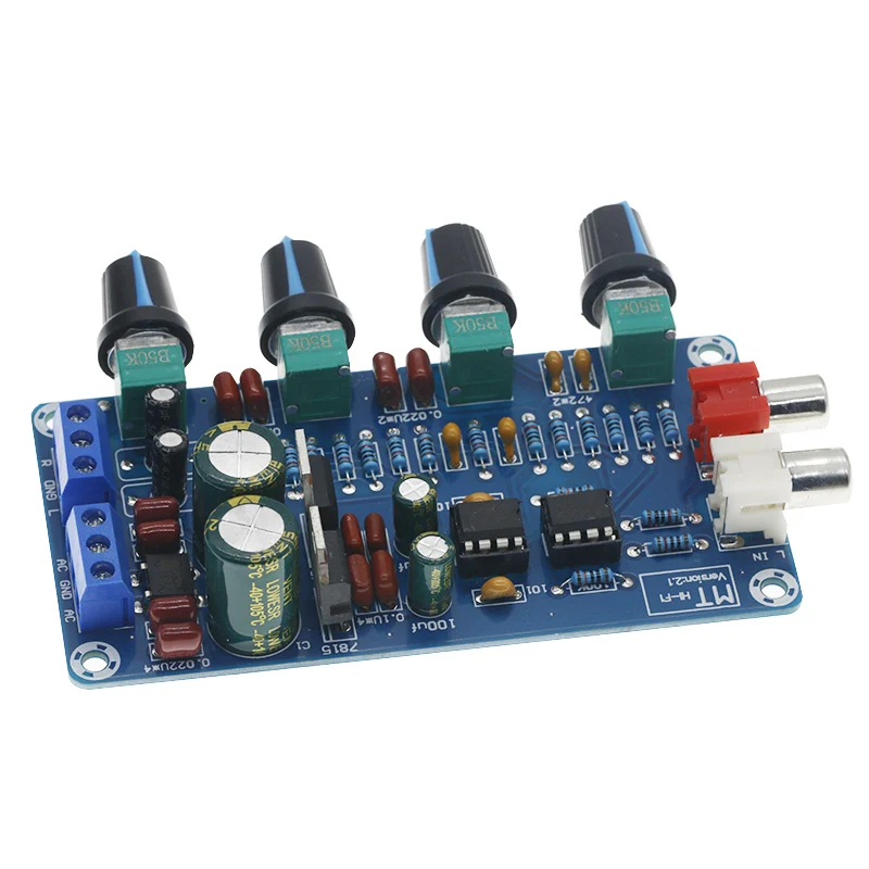 XH-M164 NE5532 Tone Amplifier Board Preamplifier Power Supply Dual Channel Audio Amplifier Board 4 Way Adjustment