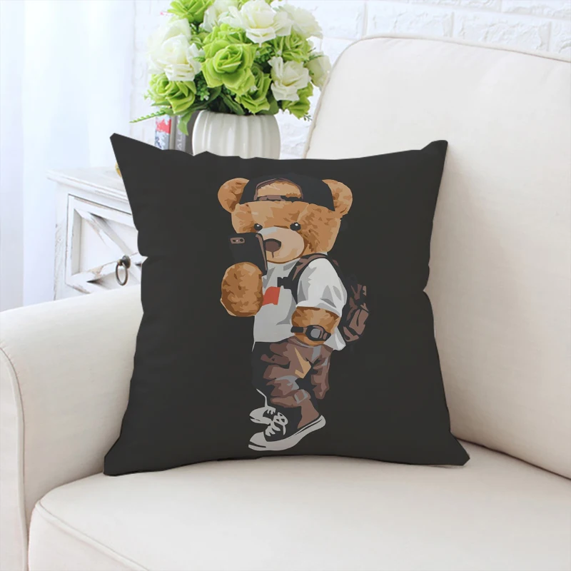 40x40cm pillowcase fashion bear sofa decoration cushion cover bed decoration pillowcase custom gift chair waist support