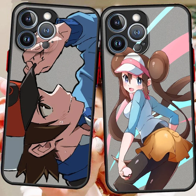 

R-Rosas H-Hildas P-Pokemones Frosted Translucent For Apple iPhone 16 15 14 13 12 11 XS XR X Pro Max Plus Mini Cover Phone Case