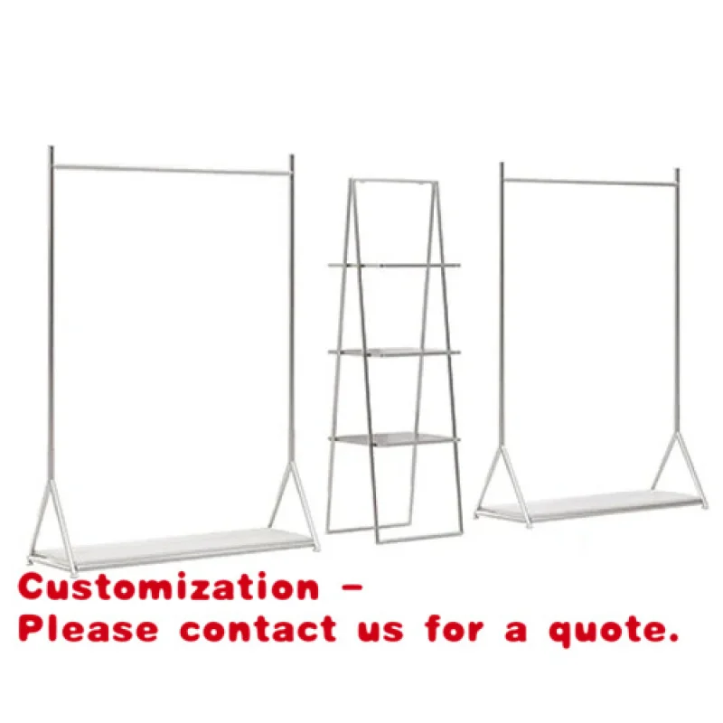 custom.Luxury Modern Stainless Steel Customizable Size Shiny gold Clothes Rack Display Stand