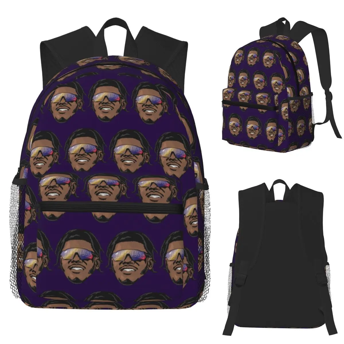 Lamar Jackson Baltimore Ravens Big Truss Student Rugzak Schooltas Wandelen Reizen Dagrugzak voor jongens Meisjes Boekentas Schoudertassen