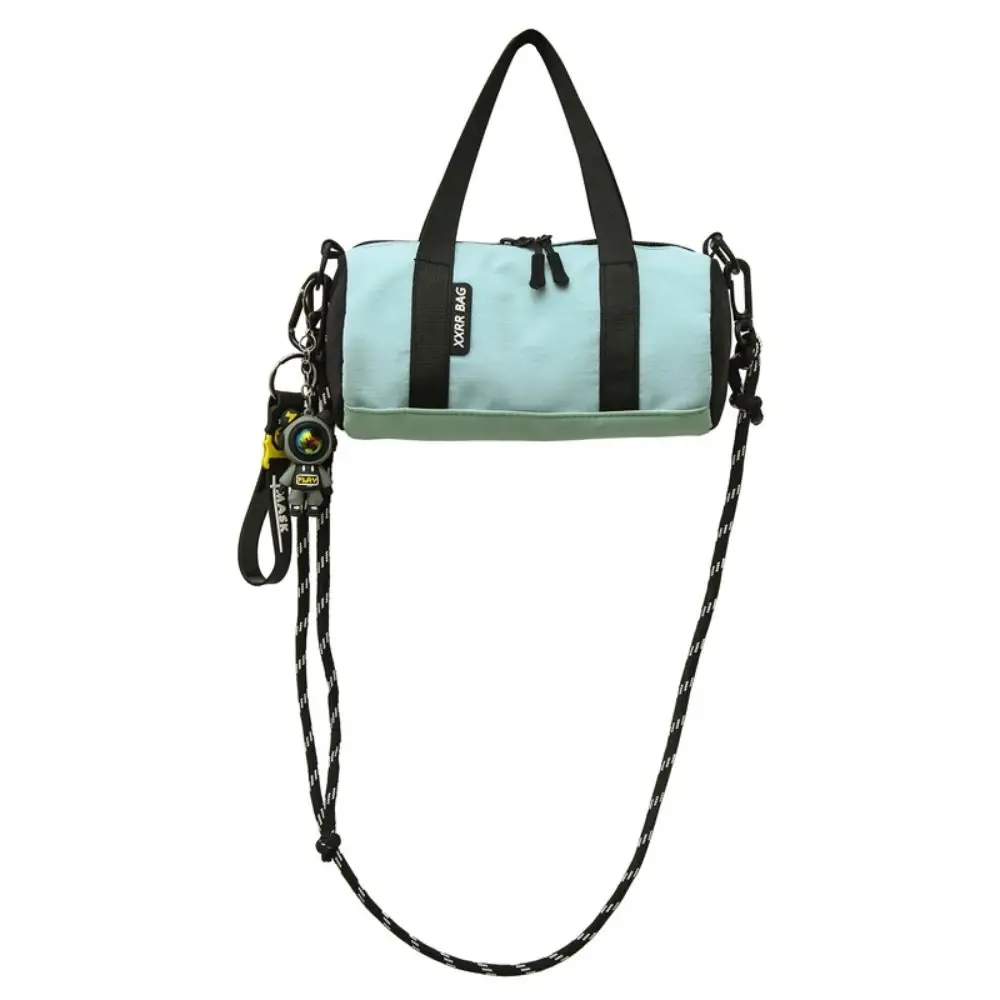 

Мужская цилиндрическая сумка с тонким ремешком, дышащая легкая маленькая нейлоновая сумка на молнии, простая сумка на плечо в японском стиле для девочек