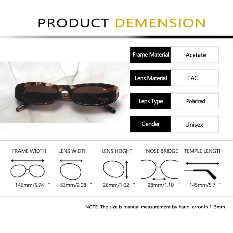 Trendy Big Rectangular Sunglasses Women Polarized Acetate Oversized UV400 Shades Men Rectangle Eyewear Lunettes De Soleil Homme - Image 6