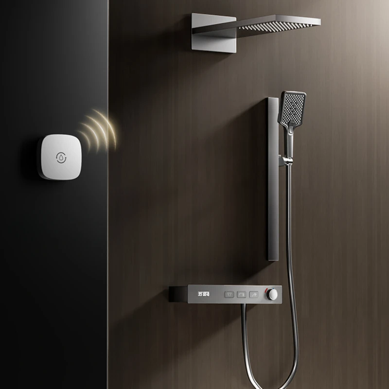 

Zero cold water concealed all copper constant temperature shower set, wall mounted hot melt embedded belt lifting and lowering