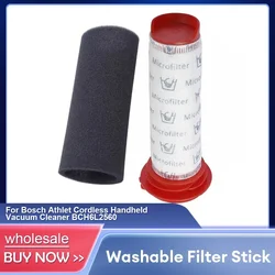 Kit de filtro de palo de espuma para aspiradora de mano inalámbrica Bosch Athlet BCH6L2560 BCH6ZOOO, inserto de espuma de filtro de palo lavable