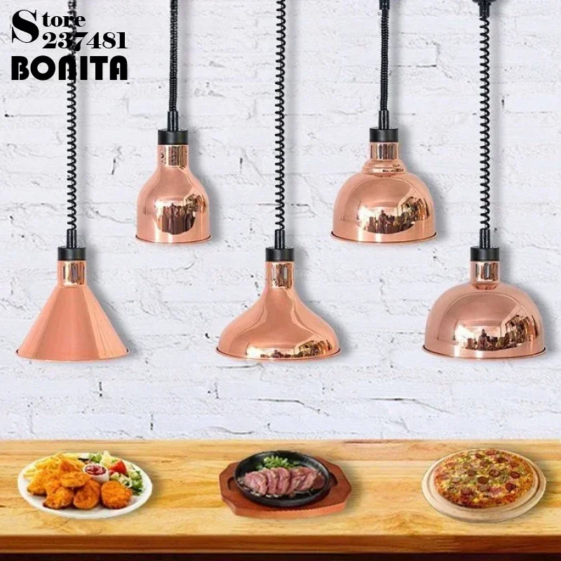 

Modern Ceiling Mounted Food Warming Lamp Buffet Supermarket Dinning Room Concentrate Light Thicken Metal Heating Pendant Lamp