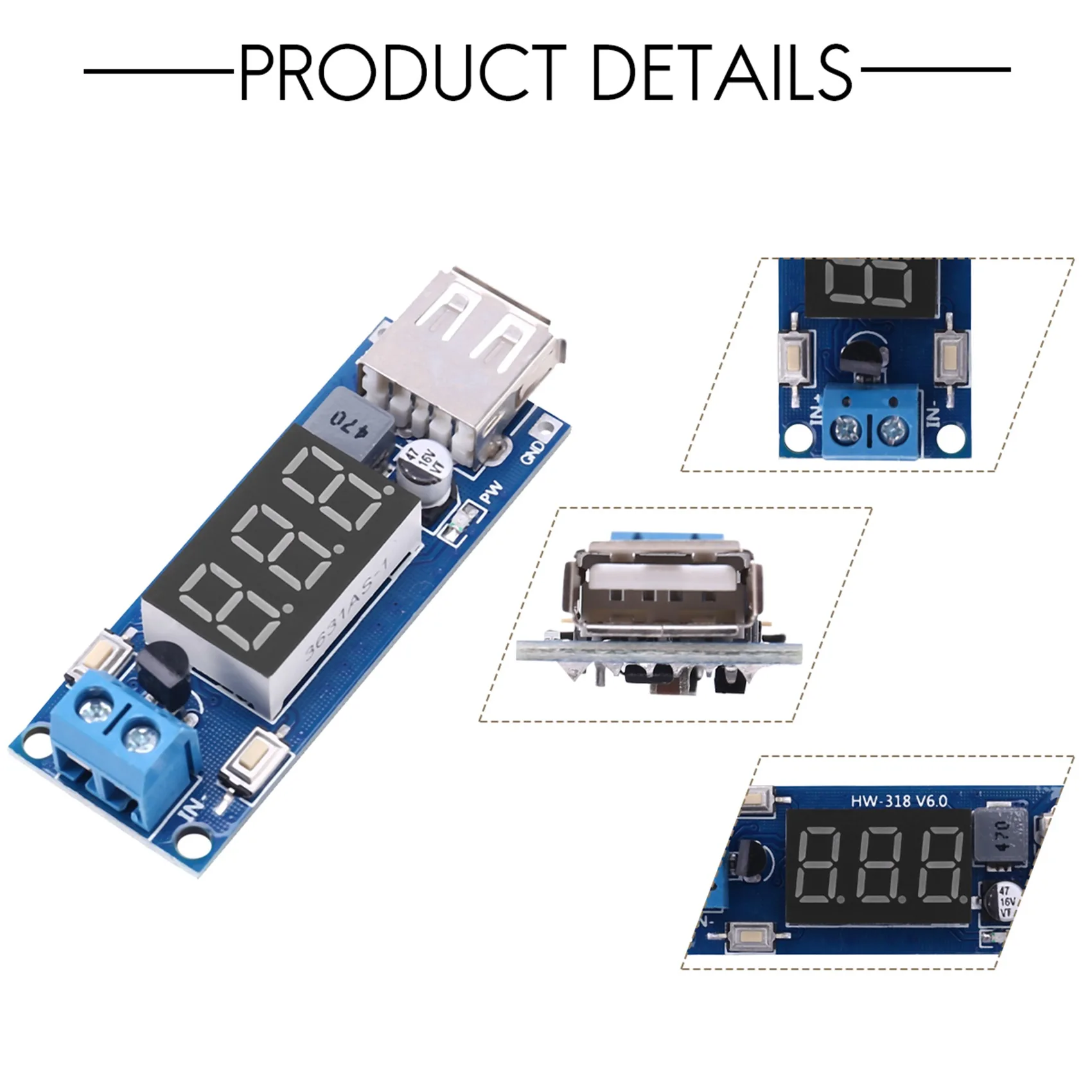A42T-DC-DC 4.5-40V Step Down LED Volt Meterr USB Voltage Converter Buck Module 5V/2A