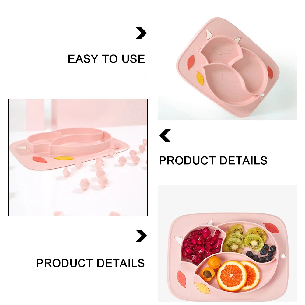 

1pc Kids Baby Cup Dinnerware Home Food Grade Divided Grids Anti-Oil Easy Clean Durable -Piece Design Cartoon Style