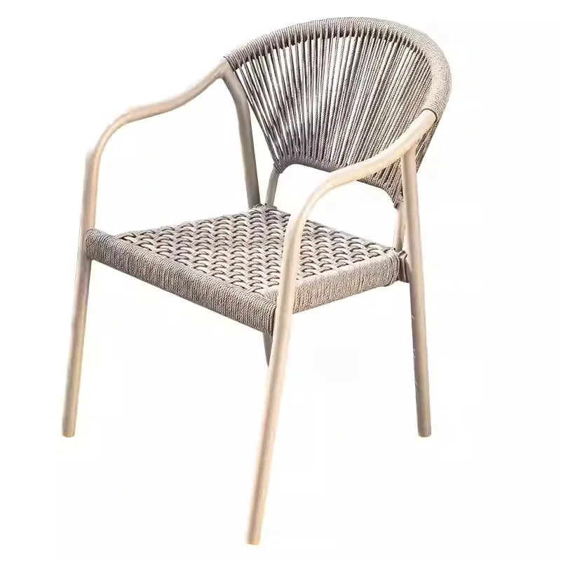 

Nordic outdoor leisure rattan chair courtyard outdoor single rattan chair balcony terrace aluminum alloy dining chair backrest c