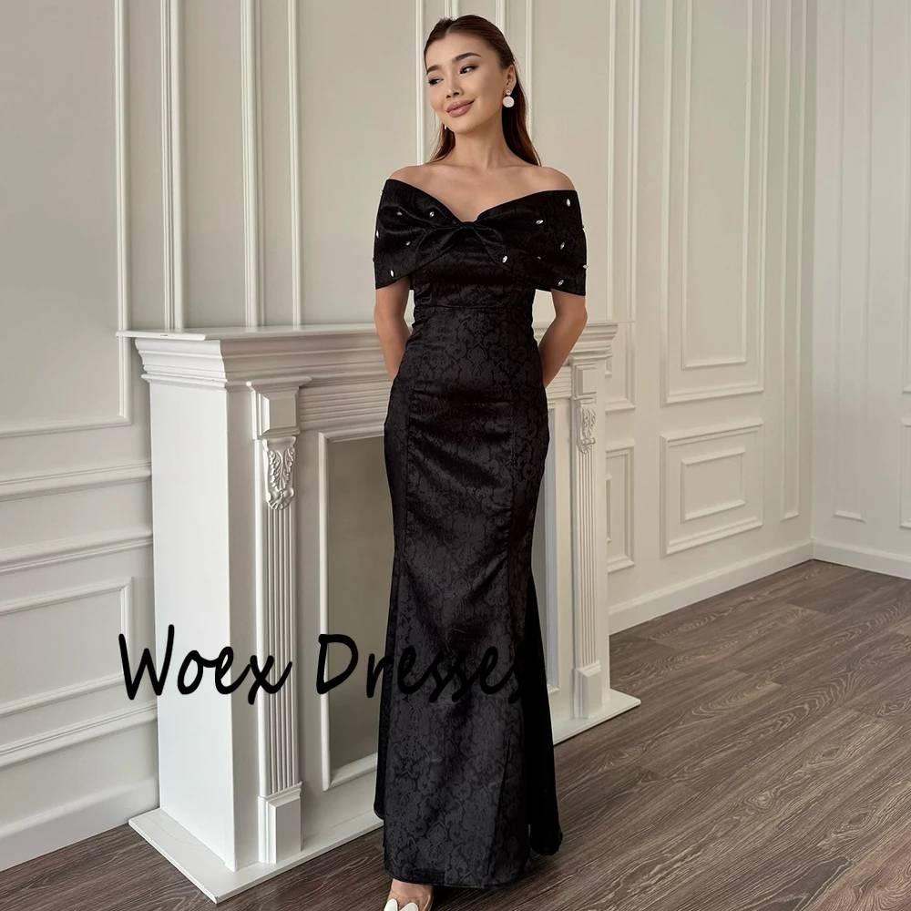 Sukienki wieczorowe damskie na ramiączkach, czarne, z odkrytymi ramionami, bez rękawów, satynowe, z kryształkami, sukienki na imprezę, syrenka, długość do kostek, suknie balowe.