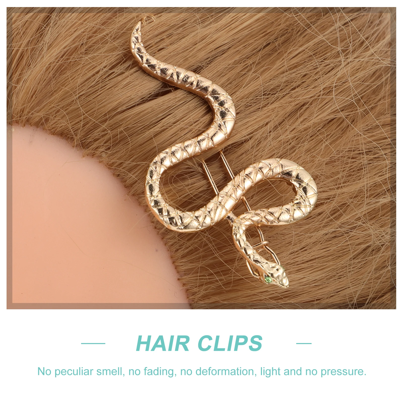 

4 Pcs Alloy Hairpin Gold Clips Snake Accessories Small Metal Barrette Miss Decorative