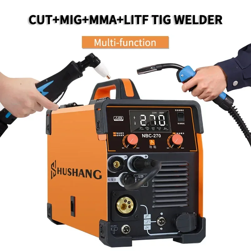 Portable Multifunctional Welding Machine CO2 MIG+MAG+no Gas MIG+MMA+CUT+LIFT-TIG Welding Machine 6 in 1 Multifunctional