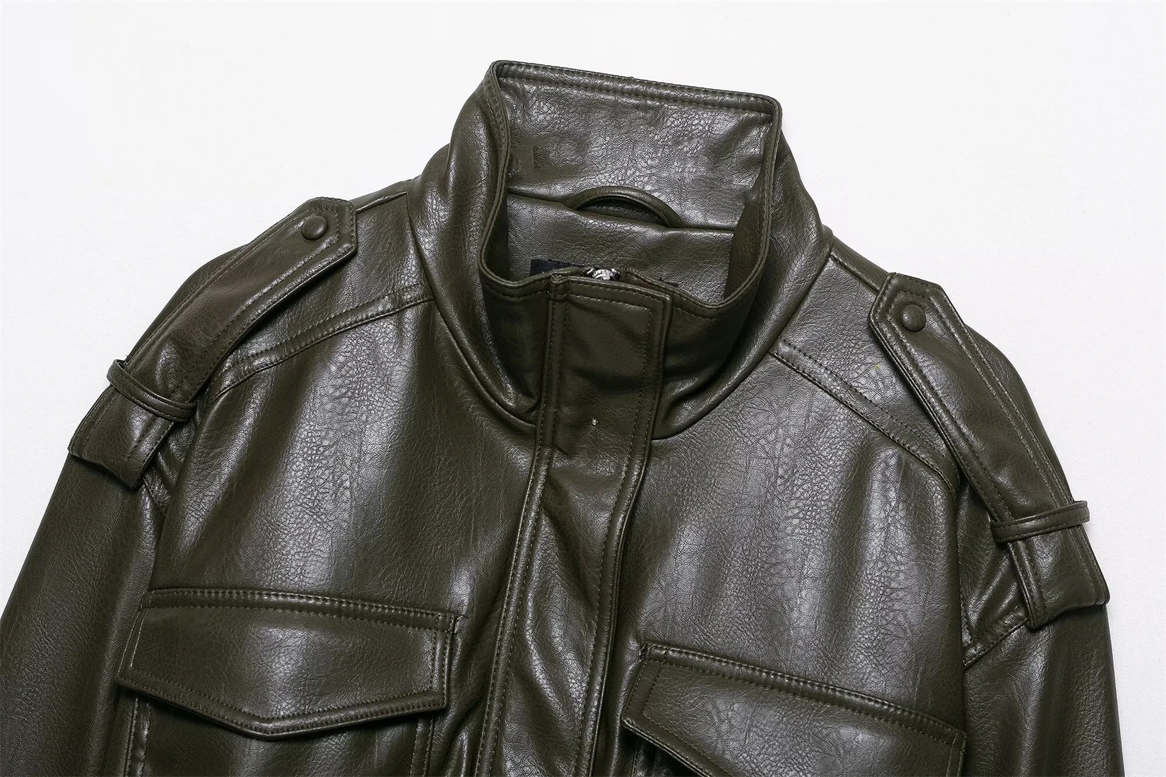 Nova chegada 2025 jaqueta feminina casual fashion de couro sintético – agasalhos femininos elegantes e modernos