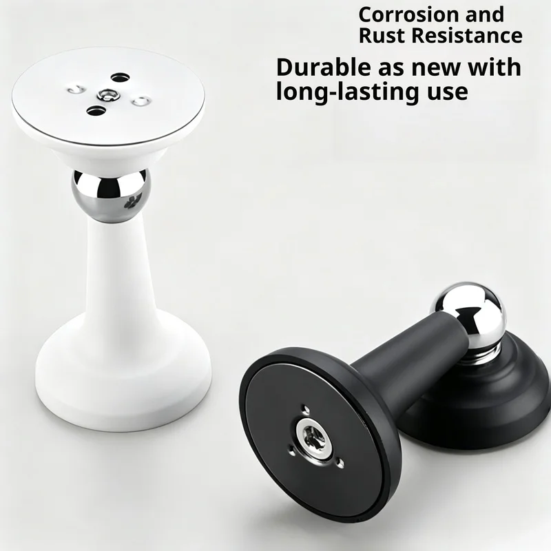 New No‑Drill Silicone Magnetic Door Stopper, Strong‑Magnet Silent Anti‑Collision Floor‑Mounted Door Catch for Household Bathroom