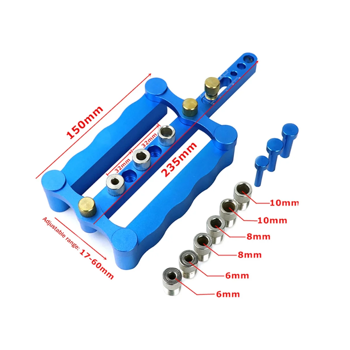 Drill Locator 6/8/10Mm Centering Woodworking Doweling Jig Drill Guide Wood Dowel Puncher Locator Tools Kit for Carpentry