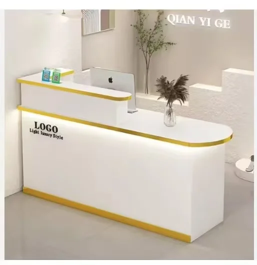 &c Sober New Design Durable Reception Desk Modern Small Office Customer Service Counter Front Beauty Salon Reception Desk