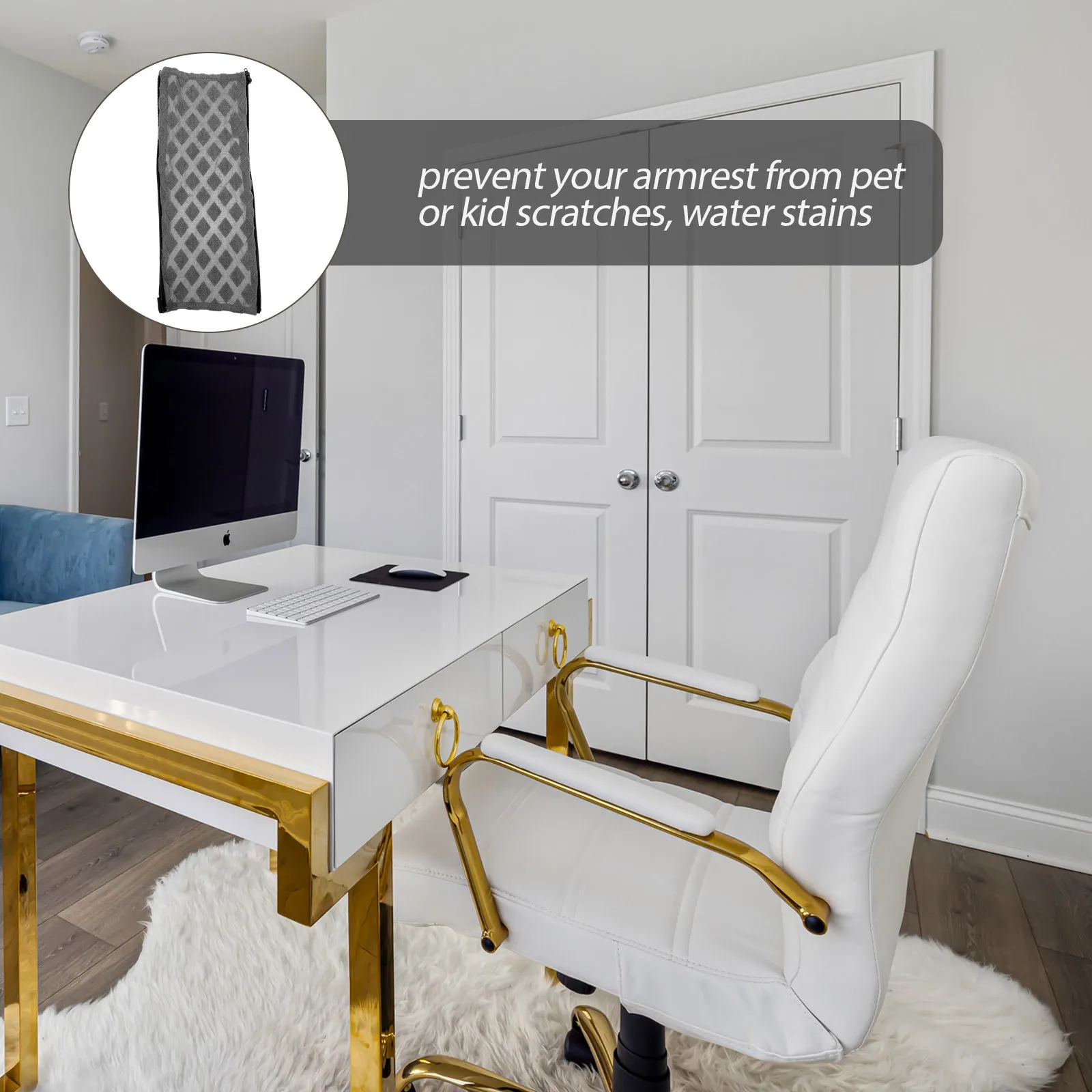 

4Pcs Elastic Gaming Chair Armrest Covers Stretch Slip- for Office and Home Use Office Chair Sleeve