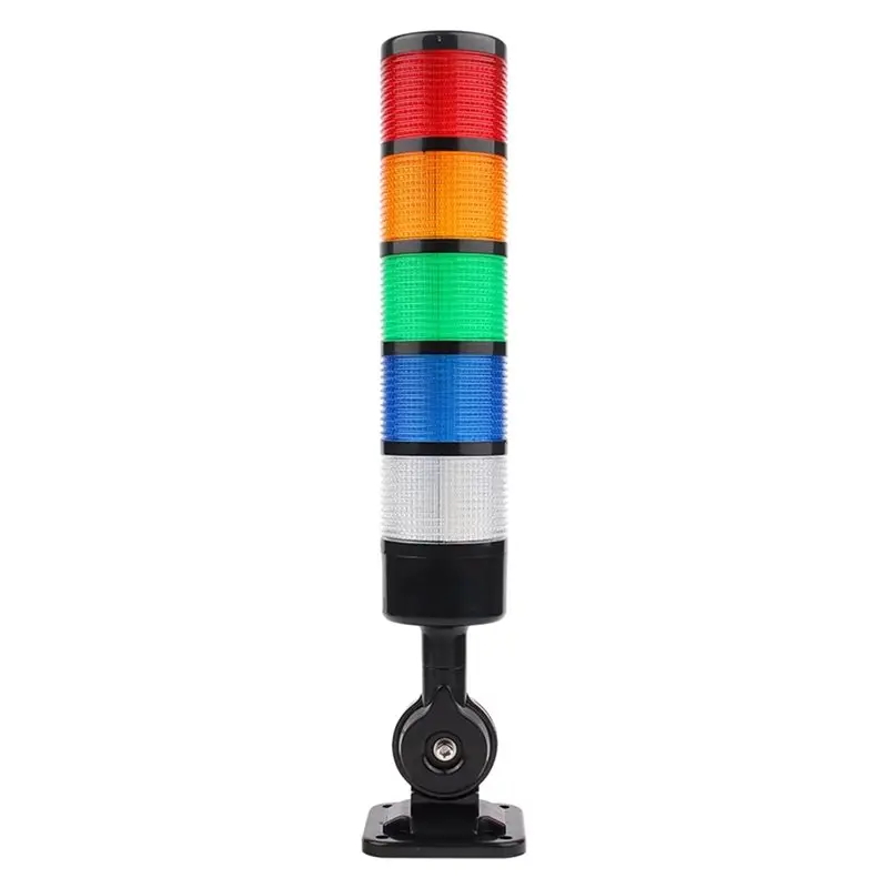 A84X-CNC Machine AC220V Layer Led Signal Tower 5 Levels Stacks Lights Steady Flashing Light Industrial Warning Light Buzzer B
