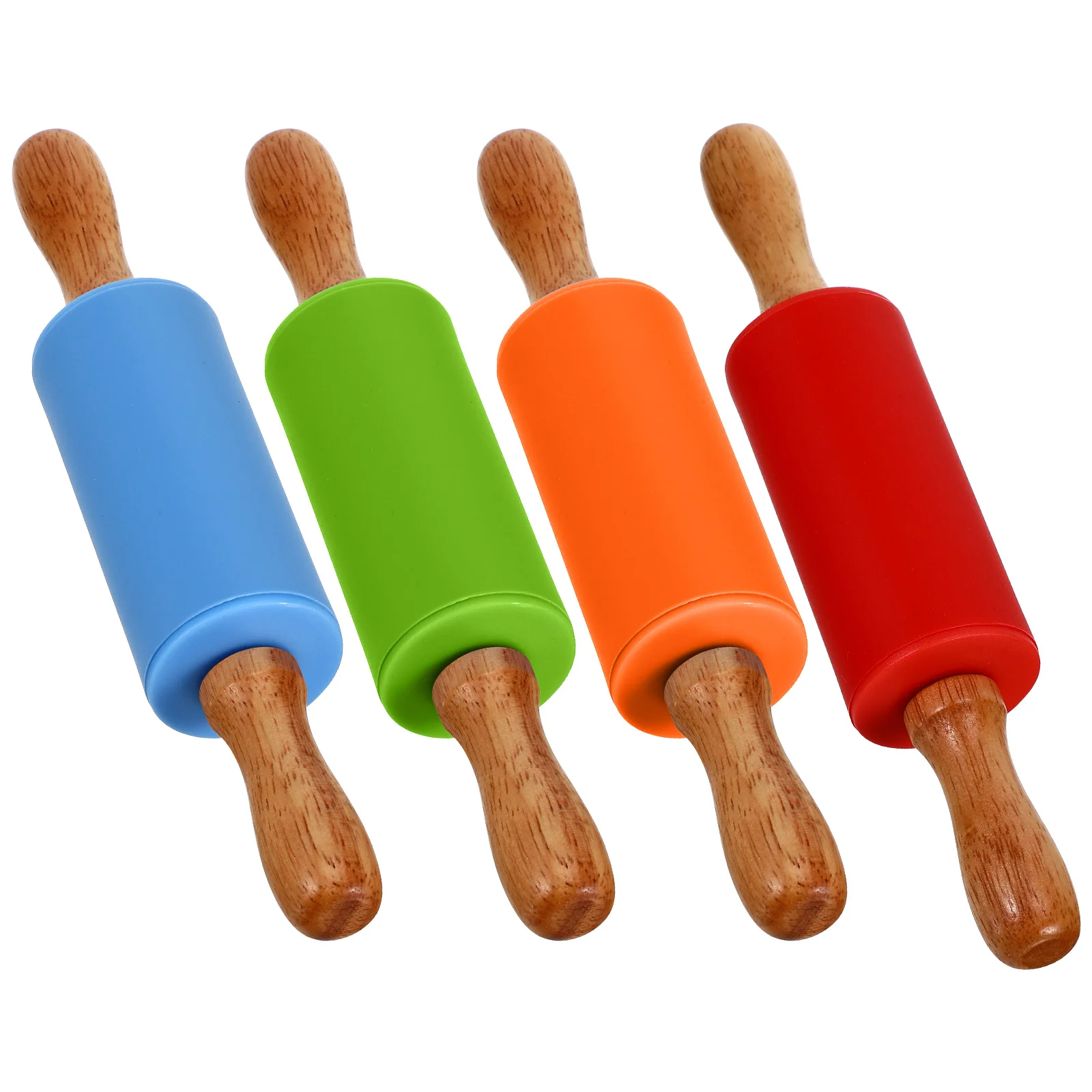 

4 PCS Premium Rolling Pin for Baking Pizza Toy Practical Easy Clean Children Dough Roller Wooden Bamboo Non-toxic