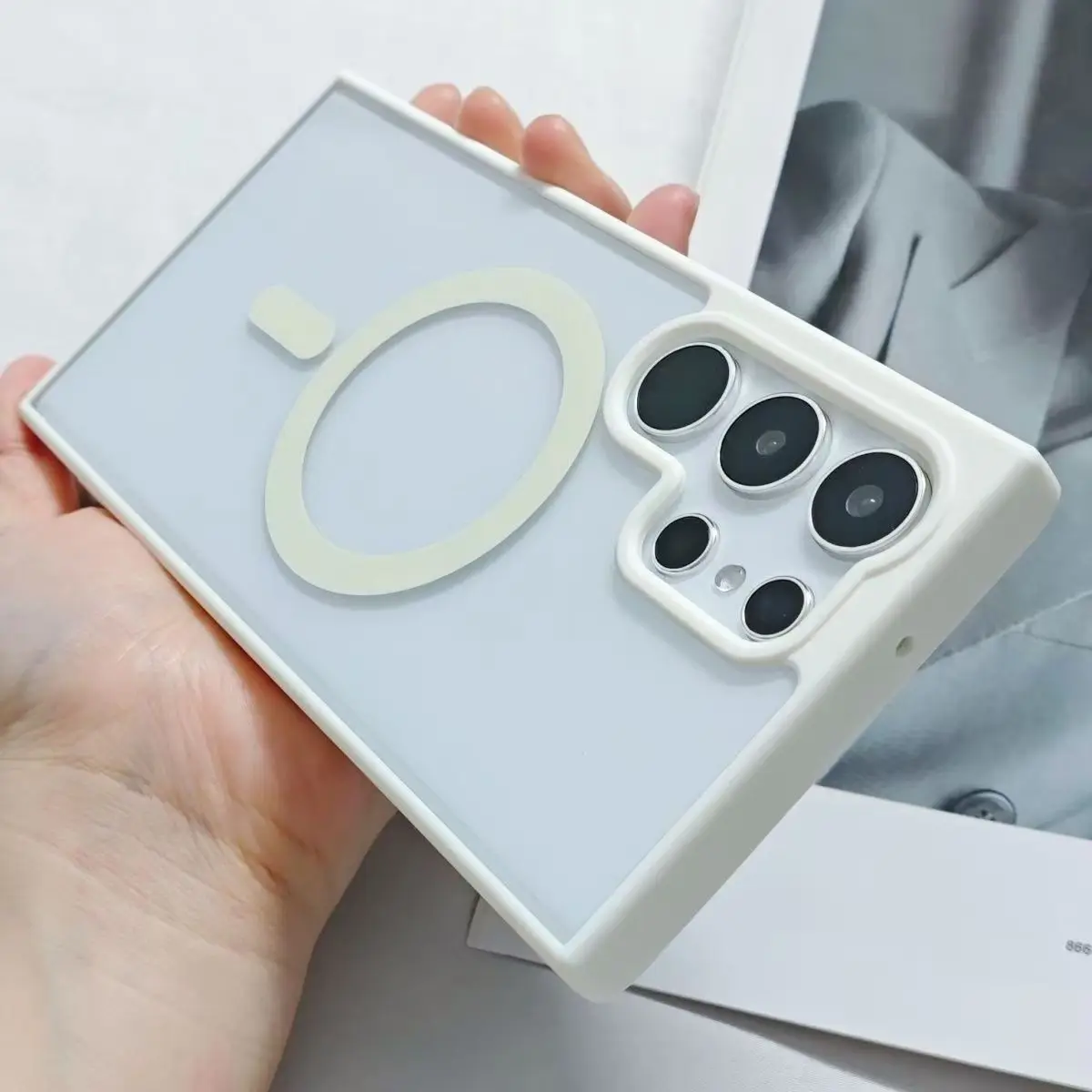 Original Magnetische Kabellose Ladehülle für Magsafe für Samsung Galaxy S26 S25 S24 Ultra S23 S22 Plus FE Transparente Hülle