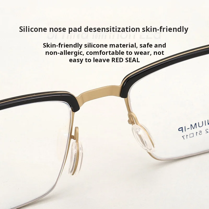 TFTB Luxury Pure Titanium Men's Glasses Square Screwless Design Stylish Ultra-light Optical Prescription Eyeglasses Frame 8012 - Image 6