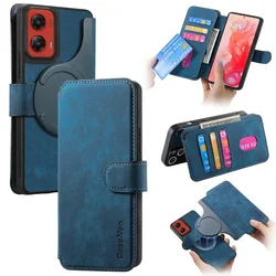 Edge50 Pro 50 Ultra 5G 2IN1 Detachable Leather Wallet Case For Motoroa Edge 50 Neo Magsafe Cover Moto Edge 50 Fsion S50 Etui