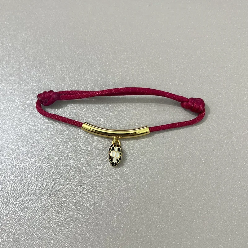 

B V new enamel red rope snake head pendant hand-woven rope adjustable