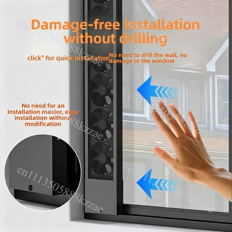 Household Non-punching Window Exhaust Fan, Retractable Glass Window Exhaust Fan, Strong Silent Speed Regulation