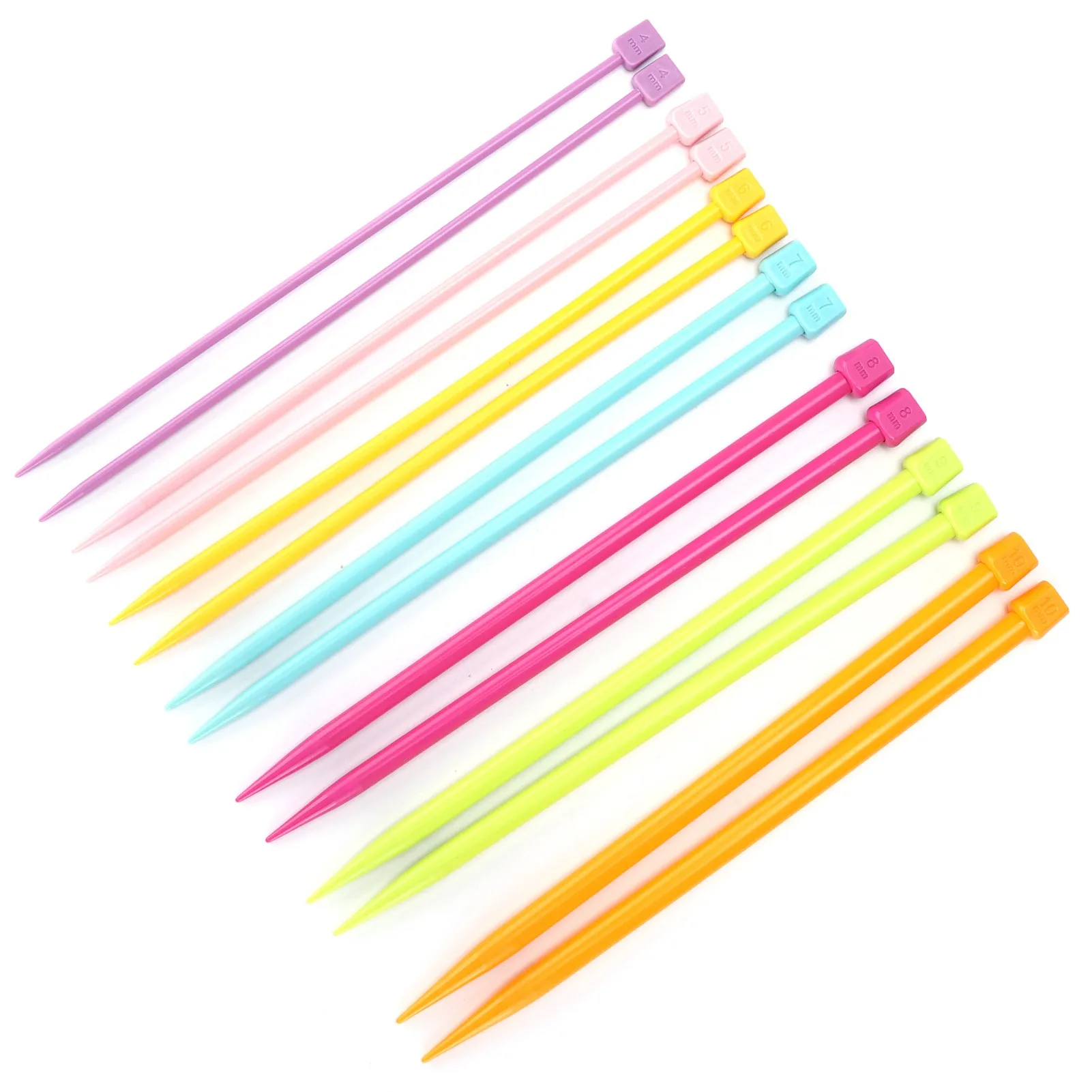14 Pcs Knitting Needles Multicolour Portable 25cm Sweater Needle Plastic Weaving Tools for DIY Enthusiast