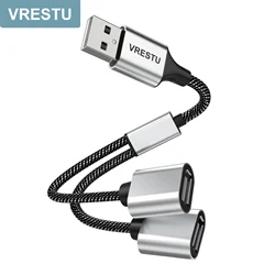 USB to 3 USB 2.0 허브 듀얼 4 포트 멀티 분배기 어댑터, OTG, PC 노트북 표면 컴퓨터 액세서리, USB A 확장 전원 데이터