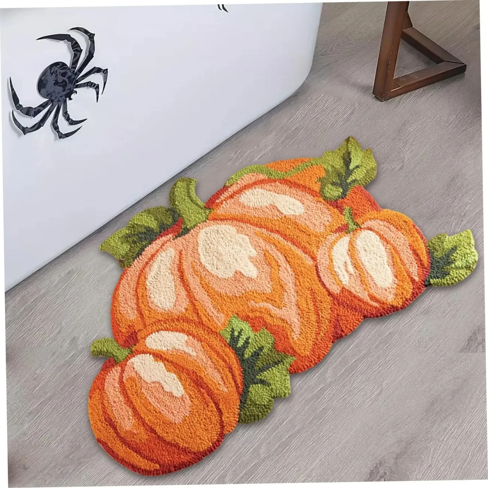 Pumpkin Floor Mat Fall Decor Rug Soft Non Slip Water Absorbent Carpet Cute Home Bathroom Halloween Thanksgiving Decoration