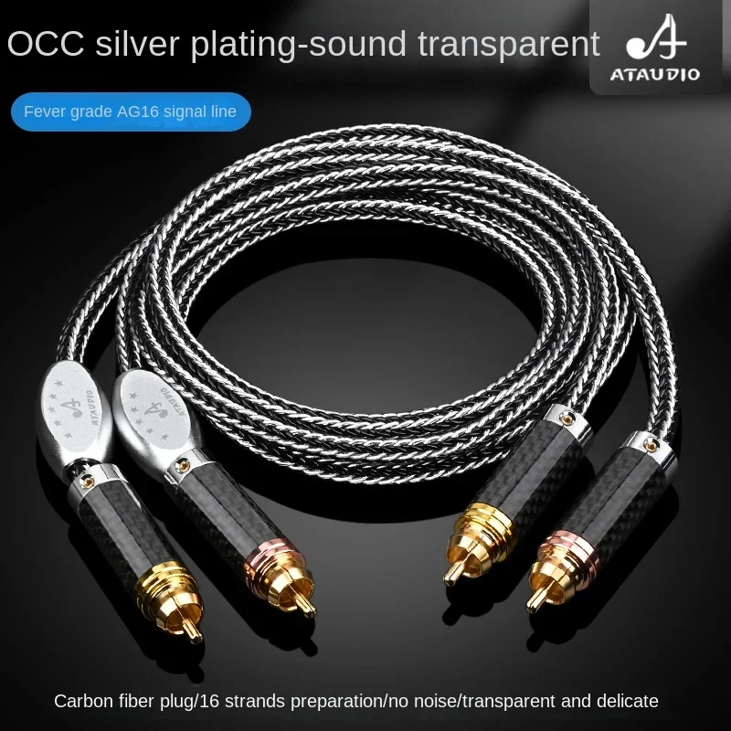 Hifi 오디오 OCC 실버 도금 RCA 오디오 상호 연결 케이블 금도금 RCA 플러그가 있는 하이엔드 RCA 케이블