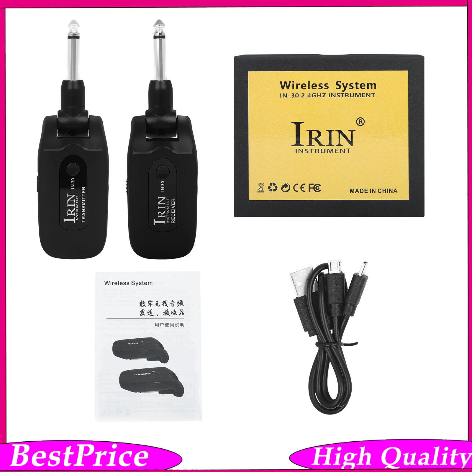 Audio Music Instrumental - IRIN IN‑30 Wireless Guitar Transmitter Receiver