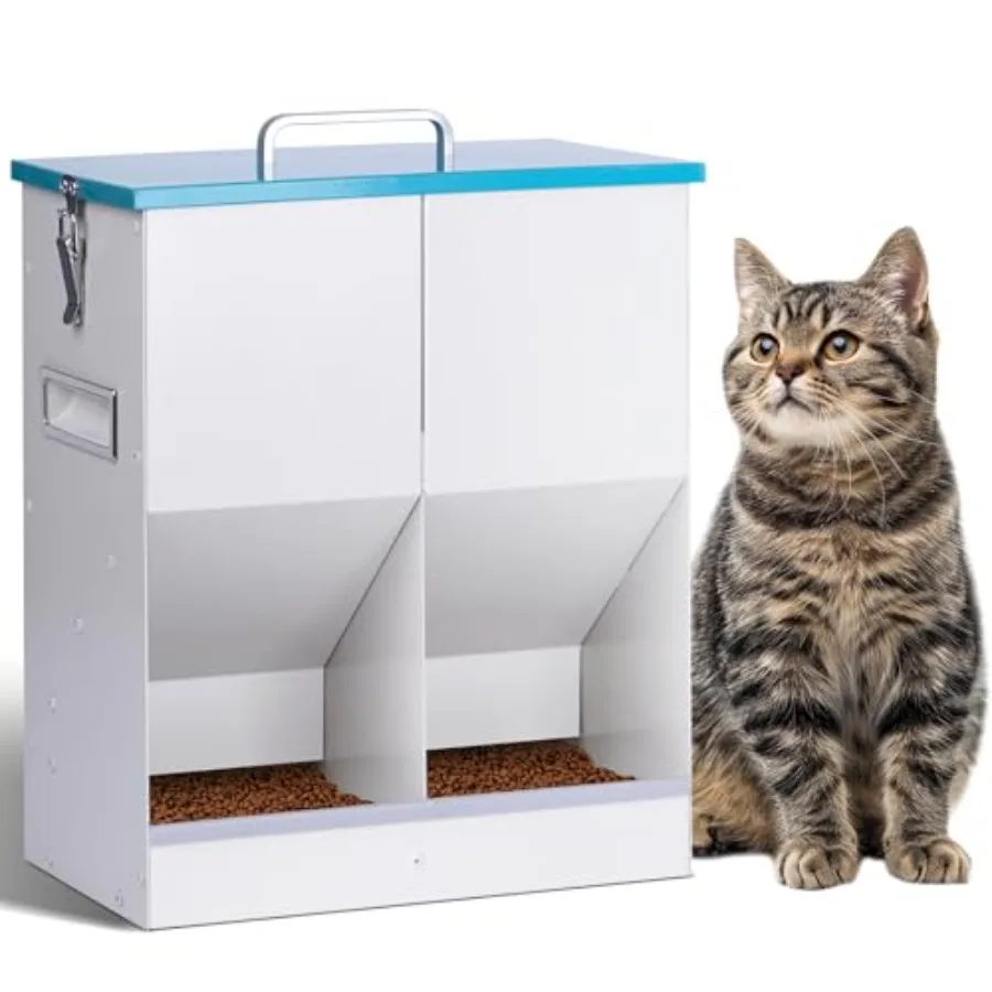 

Automatic Cat Feeder for 2 Cat 42cups/ Automatic Pet Feeder for Dogs and Cats Multiple Cats Feeder Outdoor Large Capacity Galva