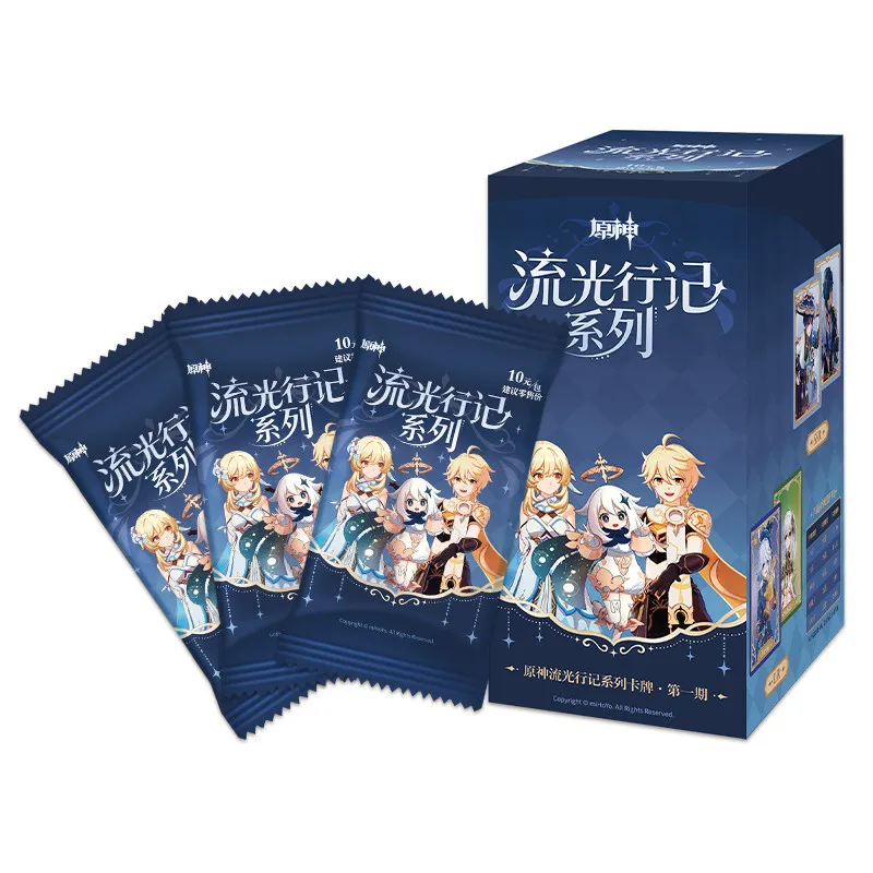 

New Arrival Mihoyo Genshin Impact Collection Cards Glowing Travelogue Series Game Collection Card High Quality Birthday Gift