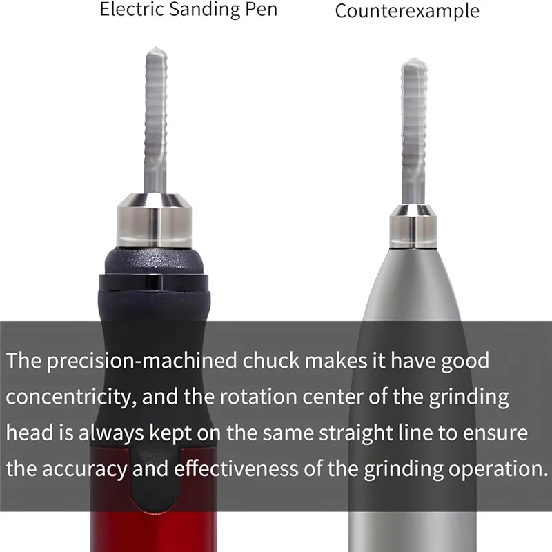 ABNO-휴대용 전기 샌딩 및 샤프닝 펜 - 세부 연삭에 적합, 3Mm 드릴 비트, 펜 샤프닝 세트 포함