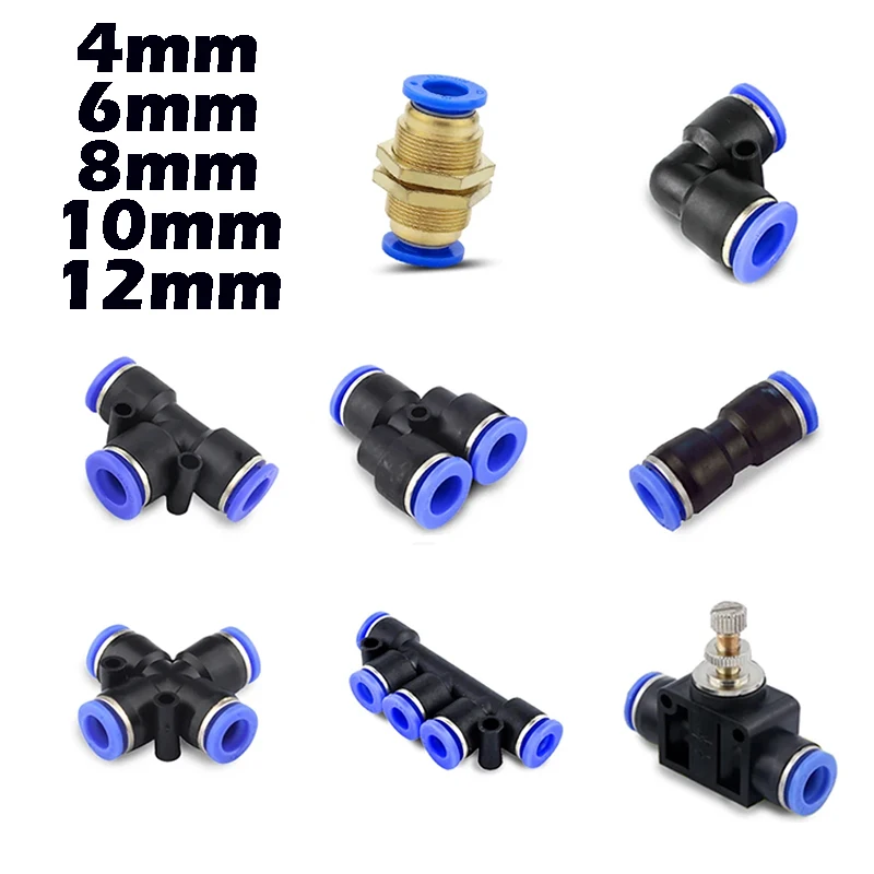 10pcs 5pcs Pneumatic Fittings Quick Connector Air Tube Connectors Plastic PU PY 4mm 6mm 8mm 10mm 12mm Air Hose Fitting